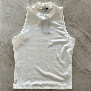 Fashion Nova Cream Ribbed Tank Top